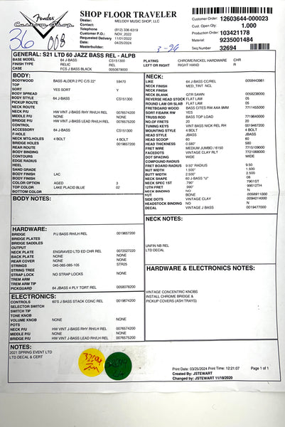 Fender Custom Shop Ltd. Ed. '60 Jazz Bass