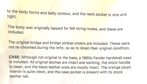Fender 1960 Jazz Bass Refin